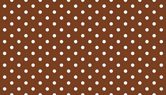 Seamless pattern of white polka dots on a rich brown background