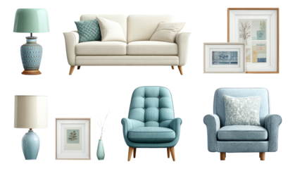 Modern Living Room Furniture Set with Soft Colors and Elegant Design Elements