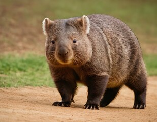 Fototapeta premium a wombat on the ground