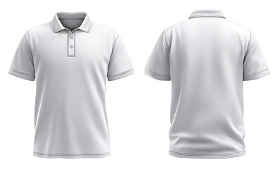 White Polo Shirt Front and Back View in Studio Setting