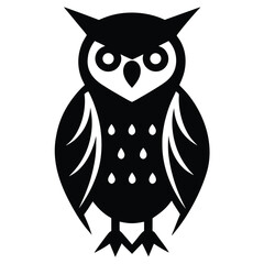 snowy owl emblem vector icon
