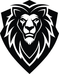 Bold lion head strong logo icon design