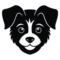 christmas puppy face vector icon