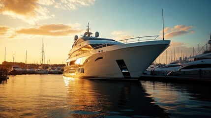 Luxury Yacht Sunset Marina.