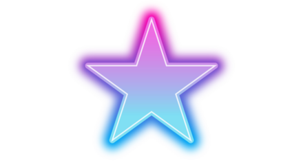 Hd transparent neon glowing star shapes best for graphic designs