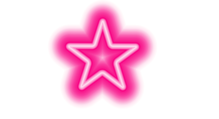 Hd transparent neon glowing star shapes best for graphic designs