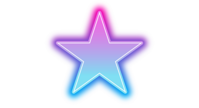 Hd transparent neon glowing star shapes best for graphic designs - Powered by Adobe