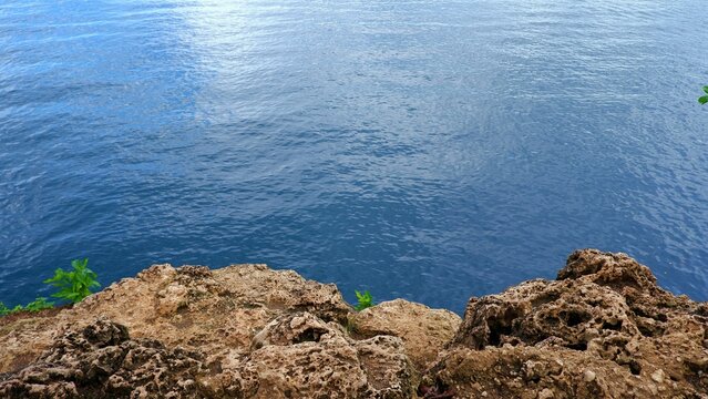 Cliff View at Cliff Diving Spot at Samal Island, Philippines