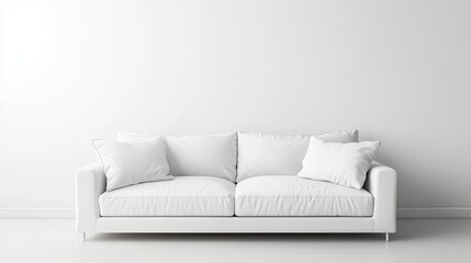 Minimalist White Sofa in Modern Room.