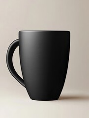 Black Mug for Studio Shot, Clean Background.