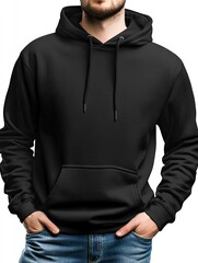 Man in Black Hoodie for Studio Shot.