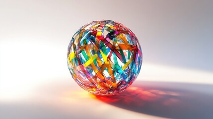 Colorful Glass Sphere Abstract Art.