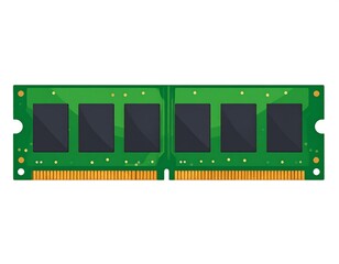 A graphic depicting a stick of computer RAM, isolated on white