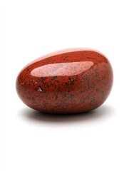 Red Jasper Stone on White Background.