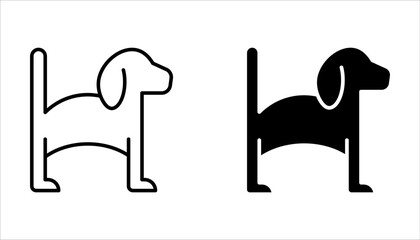 Dog icon set, Animals and pet care on white background