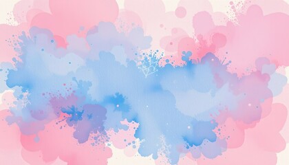 Obraz premium Fantasy smooth light pink, purple shades and blue watercolor paper textured illustration for grunge design, vintage card, templates
