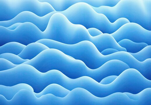 Abstract smooth undulating blue waves forming a textured, calming, and serene pattern resembling ocean waves or soft hills under gentle light
