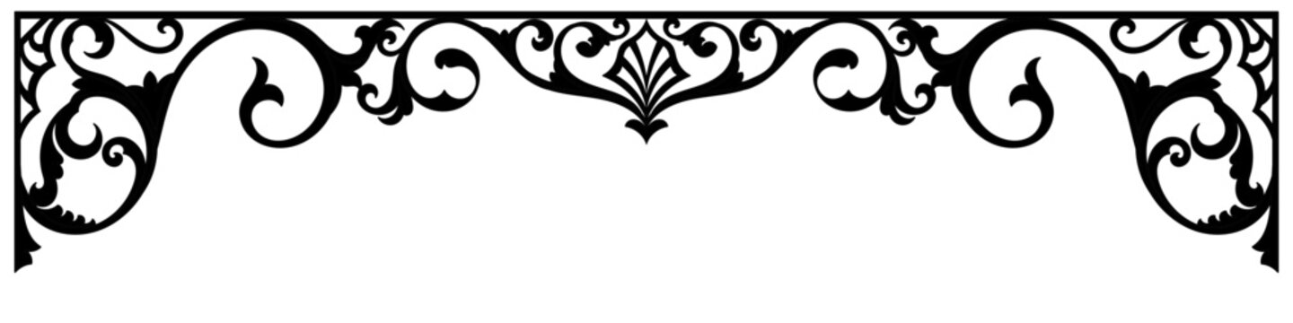 Built-in furniture, vintage patterns, old-fashioned pillar frames, vintage rolled wood door arches