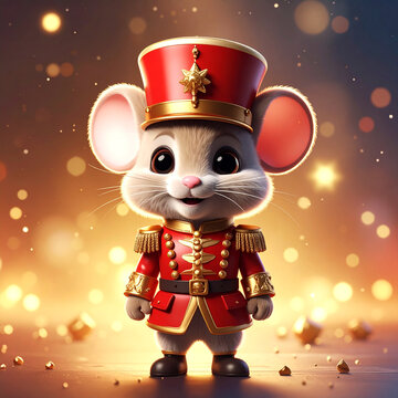 Cute mouse nutcracker christmas holiday season festive celebration adorable character art