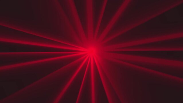 Red laser beams glowing with radial burst pattern on dark abstract background. Abstract red light rays bursting from center on dark background. - Powered by Adobe