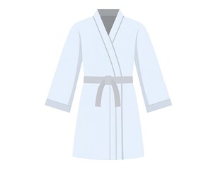 A simple illustration of a light-colored dressing robe with a belt