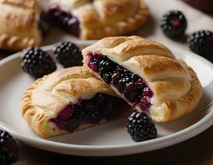 blackberry turnover pastries on a plate