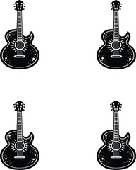 Silhouettes guitar. Premium vector silhouettes guitar set illustration. 