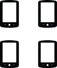 Premium vector illustration e reader devices arranged in a grid silhouette. 