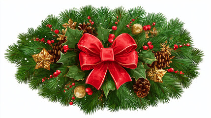 christmas wreath isolated on white