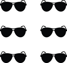 Silhouettes vector collection of silhouette aviator sunglasses in illustration. 
