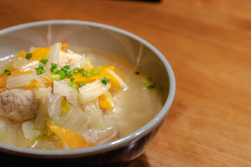 Chicken meatball soup for dinner