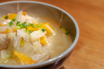 Chicken meatball soup for dinner
