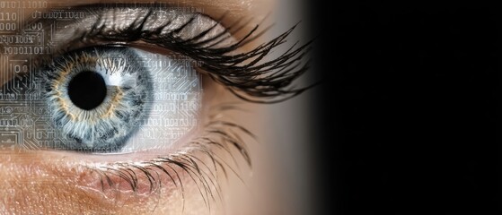 Close-up of a Human Eye Showing Bright Blue Iris Eyelashes and Eyelid with Detailed Texture and Natural Lighting Effects