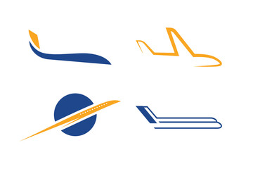 Plane airplane icon flat abstract logo set graphic
