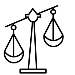 legal scales icon isolated on white background