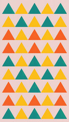 Colorful Triangle Pattern: Geometric Design & Bold Minimalist Art with Retro Aesthetic for Modern Interior D&eacute;cor and Textiles