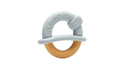 Baby teether isolated on transparent background, designed to soothe sore gums and provide safe chewing relief during teething phase