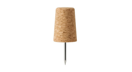 Cork push pin isolated on transparent background, a simple and ecofriendly tool for pinning notes, reminders, and decorations on bulletin boards