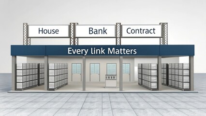 Modern Commercial Display for Real Estate and Banking with Emphasis on Contracts and Connections in Business