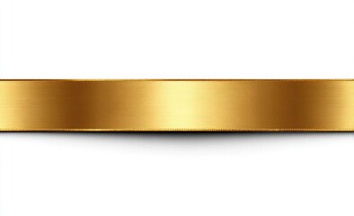 Gleaming golden ribbon on white background
