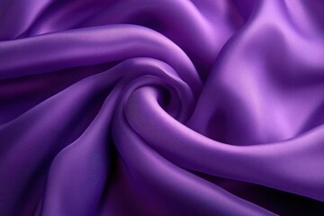 Smooth purple silk fabric with elegant folds and gentle light reflections creating a luxurious and soft texture