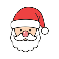 Santa claus head with red hat for xmas day