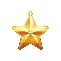 Shiny golden star ornament for christmas design