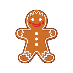 Gingerbread man with white buttons for holidays