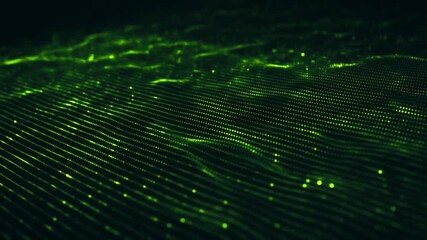 Futuristic green digital pattern of binary code and light for a technology background - Powered by Adobe