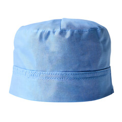 Light blue kufi cap isolated on transparent background, a traditional muslim headwear