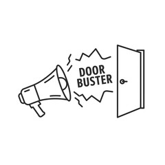 Megaphone Announcing Door Buster Deal with Sound Waves.
