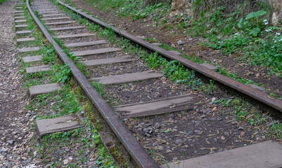Rails, Train Track, Nature: A view of train tracks in a natural setting.