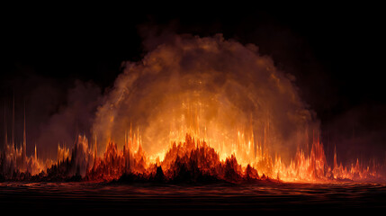 Shockwave Horizon Blast: Perfect for High-Contrast Digital Art Installations and Sci-Fi Themed Event Visuals, Emphasizing Dramatic and Expansive Dynamics