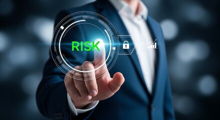 Risk Management Finger Tapping Interface with Lock Symbol for Security